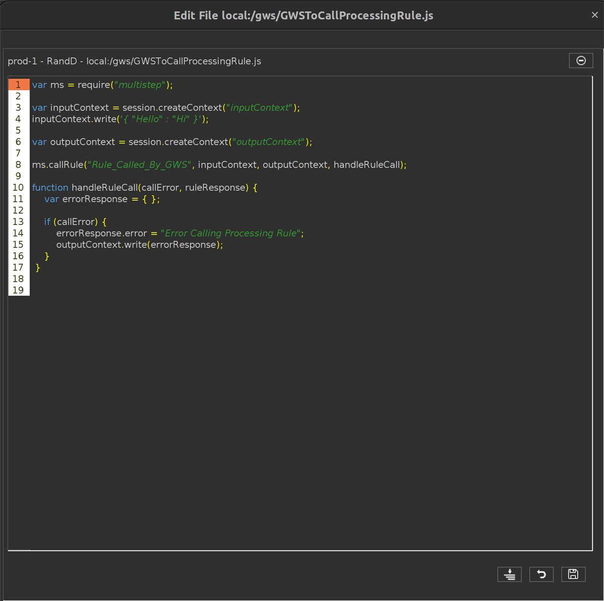 The solution to calling a rule from GatewayScript with custom contexts.